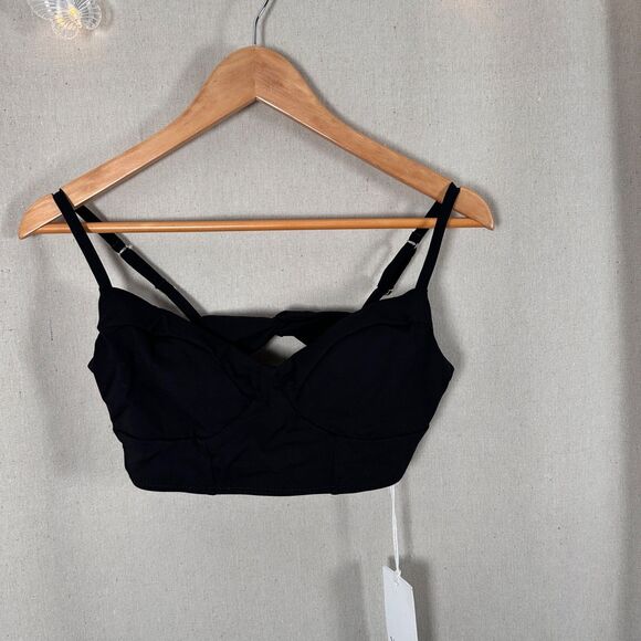 Vitamin A Swim Top Black Size Large - Picture 2 of 8
